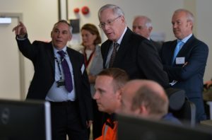 HRH Duke of Gloucester visiting the control room