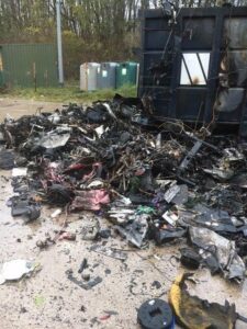 Fire at Recycling Centre caused by batteries